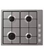 Candy 60cm Gas Hob - Stainless Steel - CHW6LPX