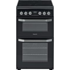 Hotpoint HD5V93CCB/UK Electric Freestanding 50cm Double Cooker - Black