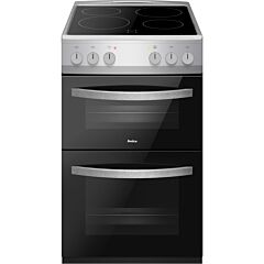 Amica 50cm Twin Cavity Electric Cooker - Stainless Steel - AFC502SS 