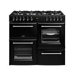 Belling RCA Farmhouse Dual Fuel 100cm Range Cooker - Black - 444411829 