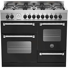 Bertazzoni Master Series 100cm Dual Fuel Range Cooker - Black - MAS1006MFETNEE