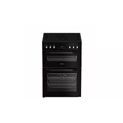 Hotpoint HDE6VDB1 60cm Double Oven Electric Cooker - Black