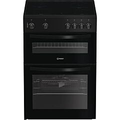 Indesit 60cm Twin Cavity Electric Cooker - Black - ITE6VMB