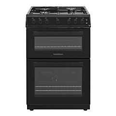 Nordmende 60cm Twin Cavity LPG Cooker - Black - CTG62LPGBK 