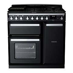 Rangemaster Estel Deluxe 90cm Dual Fuel Range Cooker - ESDL90DFPGBL/CM1 - Black