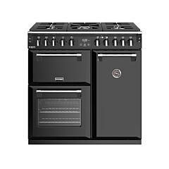 Stoves Richmond Deluxe 90cm Dual Fuel Range Cooker - Black - 444444897 