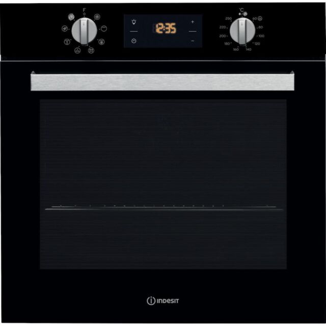 Indesit IFW 6340 BL UK Electric Single Built-In Oven - Black