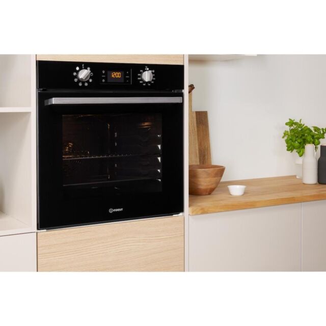 Indesit IFW 6340 BL UK Electric Single Built-In Oven - Black