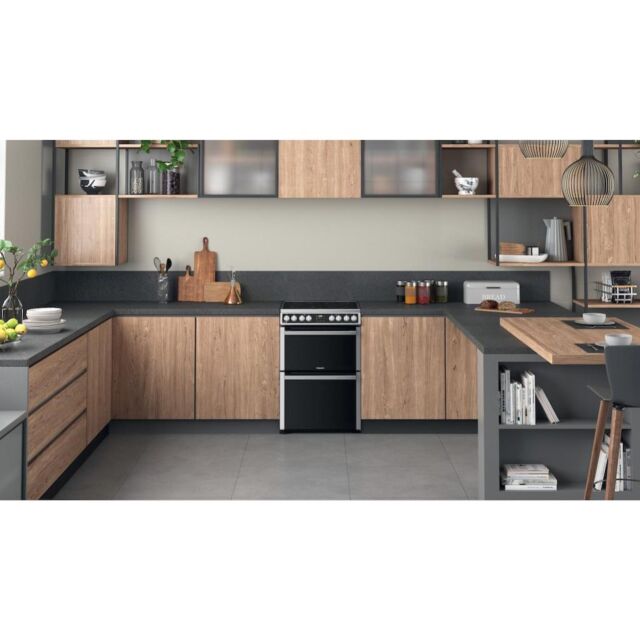 Hotpoint HDM67V8D2CX/UK Electric Double Cooker - Inox