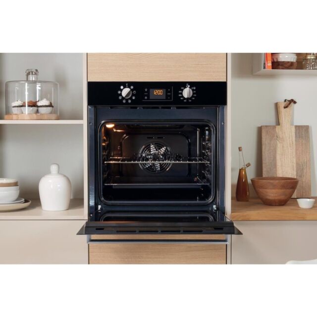Indesit IFW 6340 BL UK Electric Single Built-In Oven - Black