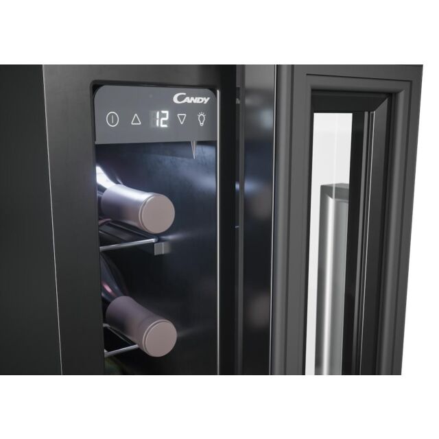 Candy CCVB 15 UK/1 15cm Integrated 7 Bottle Wine Cooler - Black - G Rated