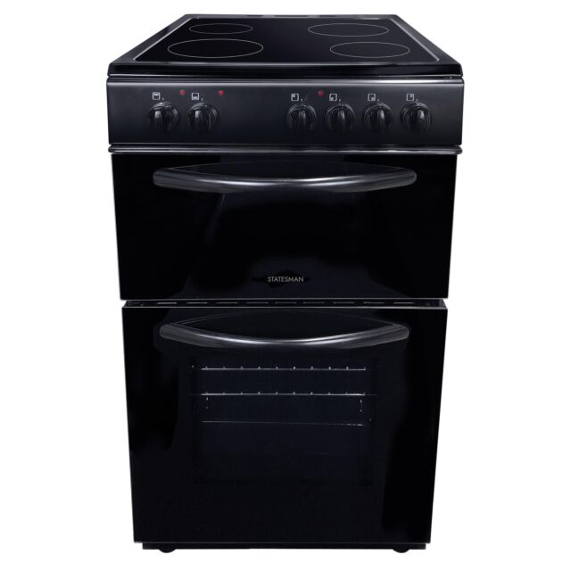 Statesman 50cm Double Oven Electric Cooker - Black - EDC50B 