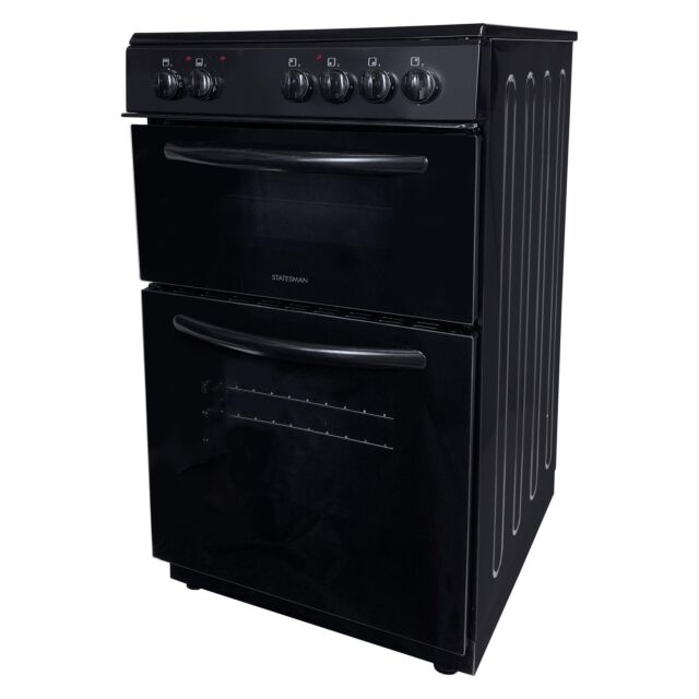 Statesman 50cm Double Oven Electric Cooker - Black - EDC50B 