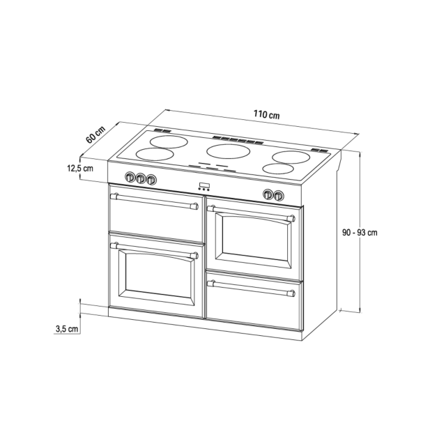 Stoves ST STER S1100Ei BK 110cm Induction Range Cooker