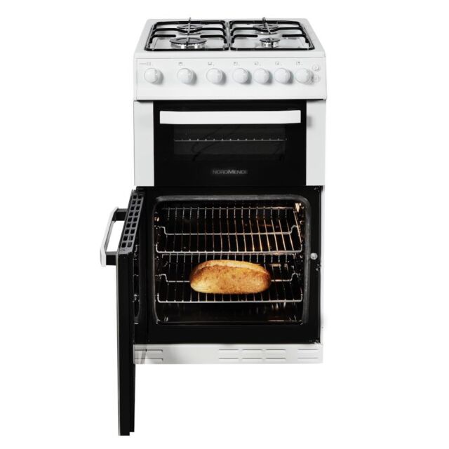 NordMende CTG52LPGWH 50cm Twin Cavity LPG Gas Cooker