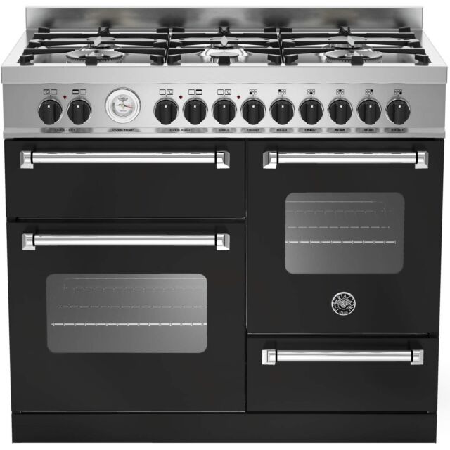 Bertazzoni Master Series 100cm Dual Fuel Range Cooker - Black - MAS1006MFETNEE