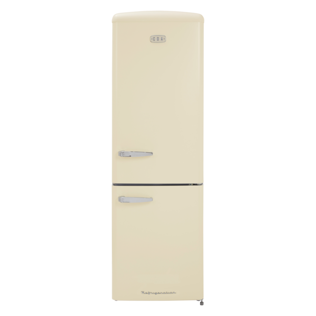 CDA 60cm Retro Frost Free Fridge Freezer - Cream - FLORENCE-BARLEY