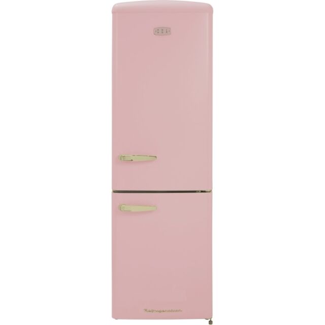 CDA  60cm Retro Frost Free Fridge Freezer - Pink - FLORENCE-TEA ROSE