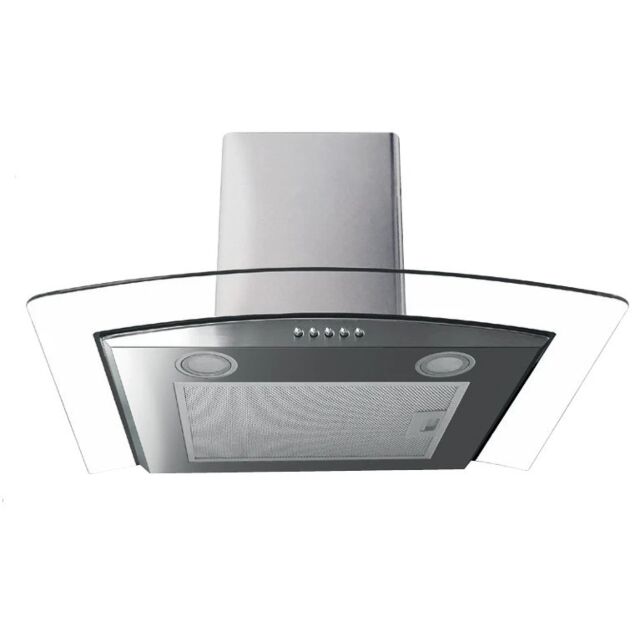 Essentials ESSCG90SS.1 90cm Curved Glass Chimney Hood