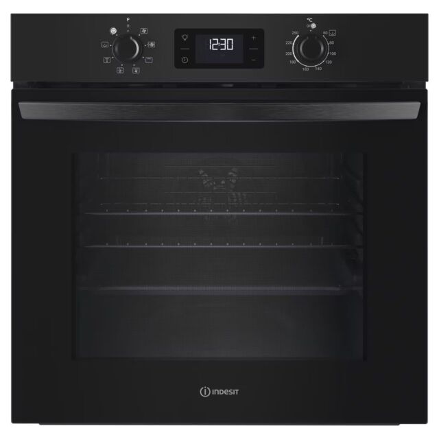 Indesit 60cm Single Oven - Black - IO253BUK