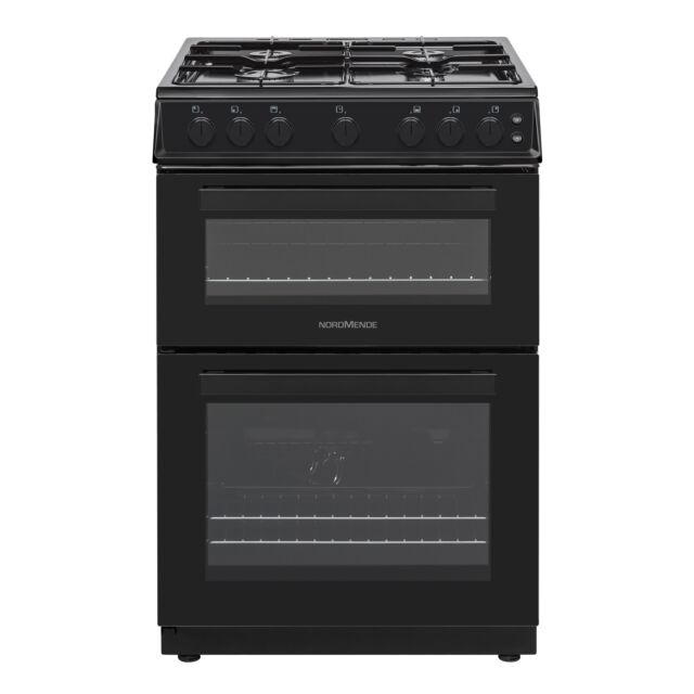 Nordmende 60cm Twin Cavity LPG Cooker - Black - CTG62LPGBK