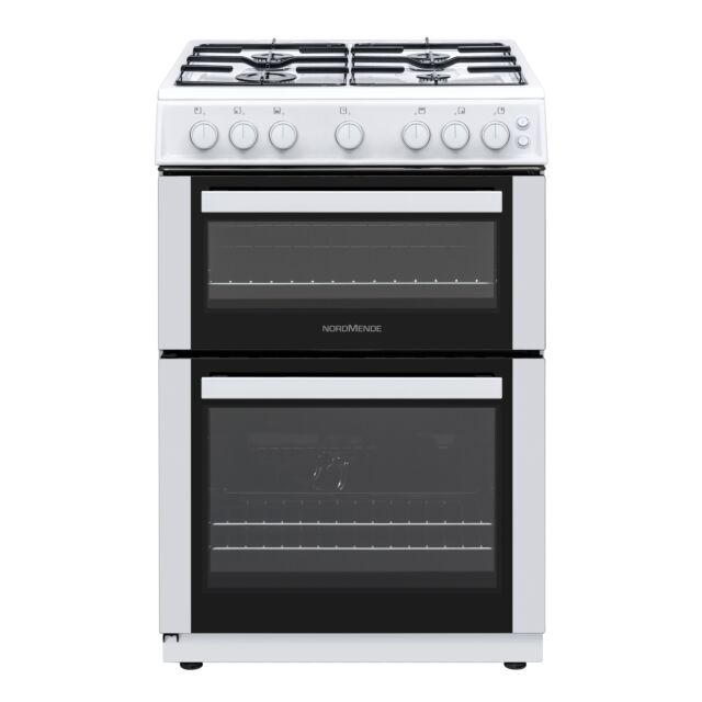 Nordmende 60cm Twin Cavity LPG Cooker - White - CTG62LPGWH