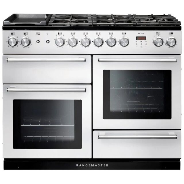Rangemaster Nexus 110cm Dual Fuel Range Cooker - White - NEX110DFFWH/C