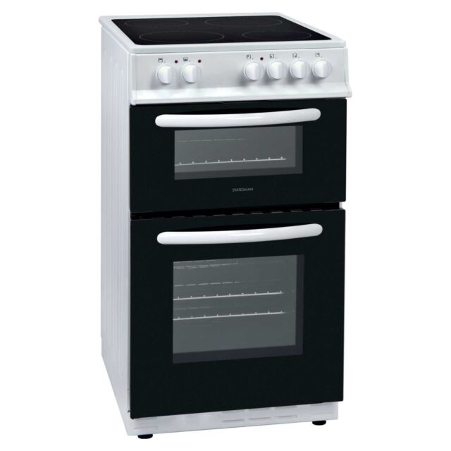 Statesman 50cm Double Oven Electric Cooker - White - EDC50W