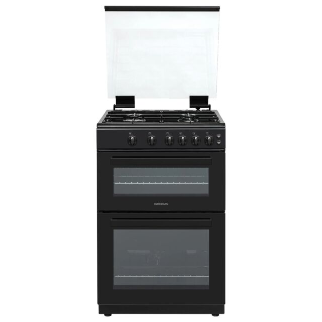 Statesman 60cm Double Oven Gas Cooker - Black - GDL60B