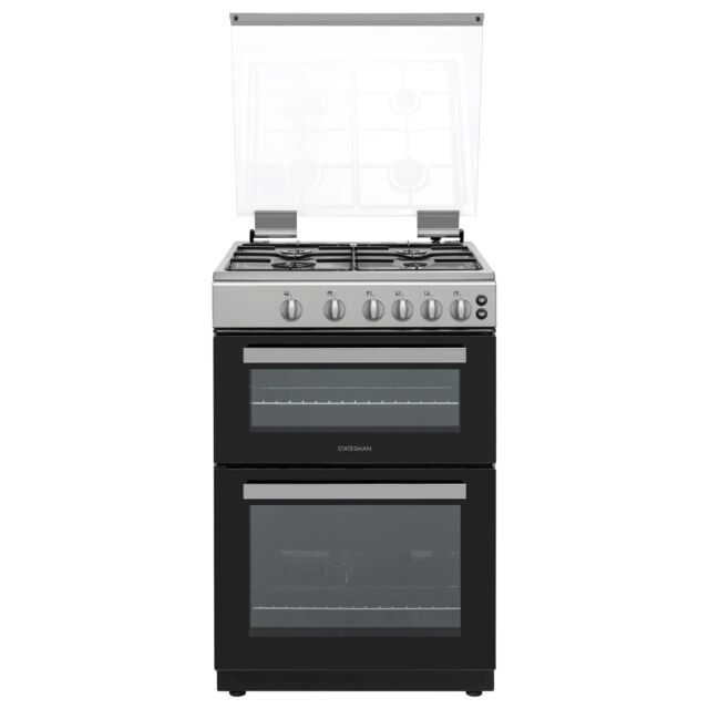 Statesman 60cm Double Oven Gas Cooker - Silver - GDL60S