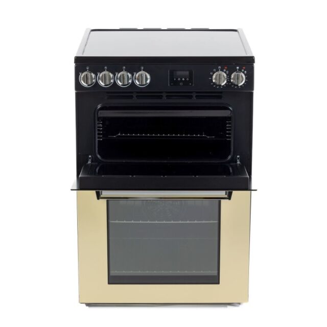 Tesla 60cm Double Oven Electric Cooker - Cream - TMRC60C