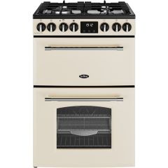 Belling Farmhouse 60cm Double Oven Dual Fuel Cooker - Cream - 444411814 