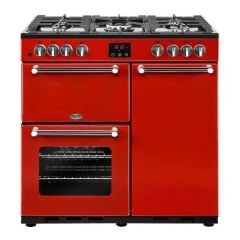 Belling Kensington 90cm Dual Fuel Range Cooker - Red - 444444042 (UK)