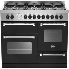 Bertazzoni Master Series 100cm Dual Fuel Range Cooker - Black - MAS1006MFETNEE