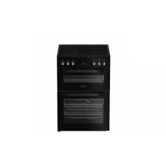 Hotpoint HDE6VDB1 60cm Double Oven Electric Cooker - Black