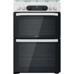 Hotpoint 60cm Double Oven Gas Cooker - White - HDM67G0CCW 