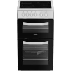 Hotpoint 50cm Twin Cavity Electric Cooker - White - HTE5VCW