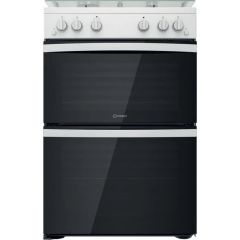 Indesit 60cm Double Oven Gas Cooker - White - ID67G0MCWUK 