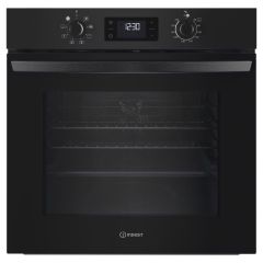 Indesit 60cm Single Oven - Black - IO253BUK