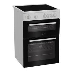 Indesit 60cm Twin Cavity Electric Cooker - White - IT60V9KMW 
